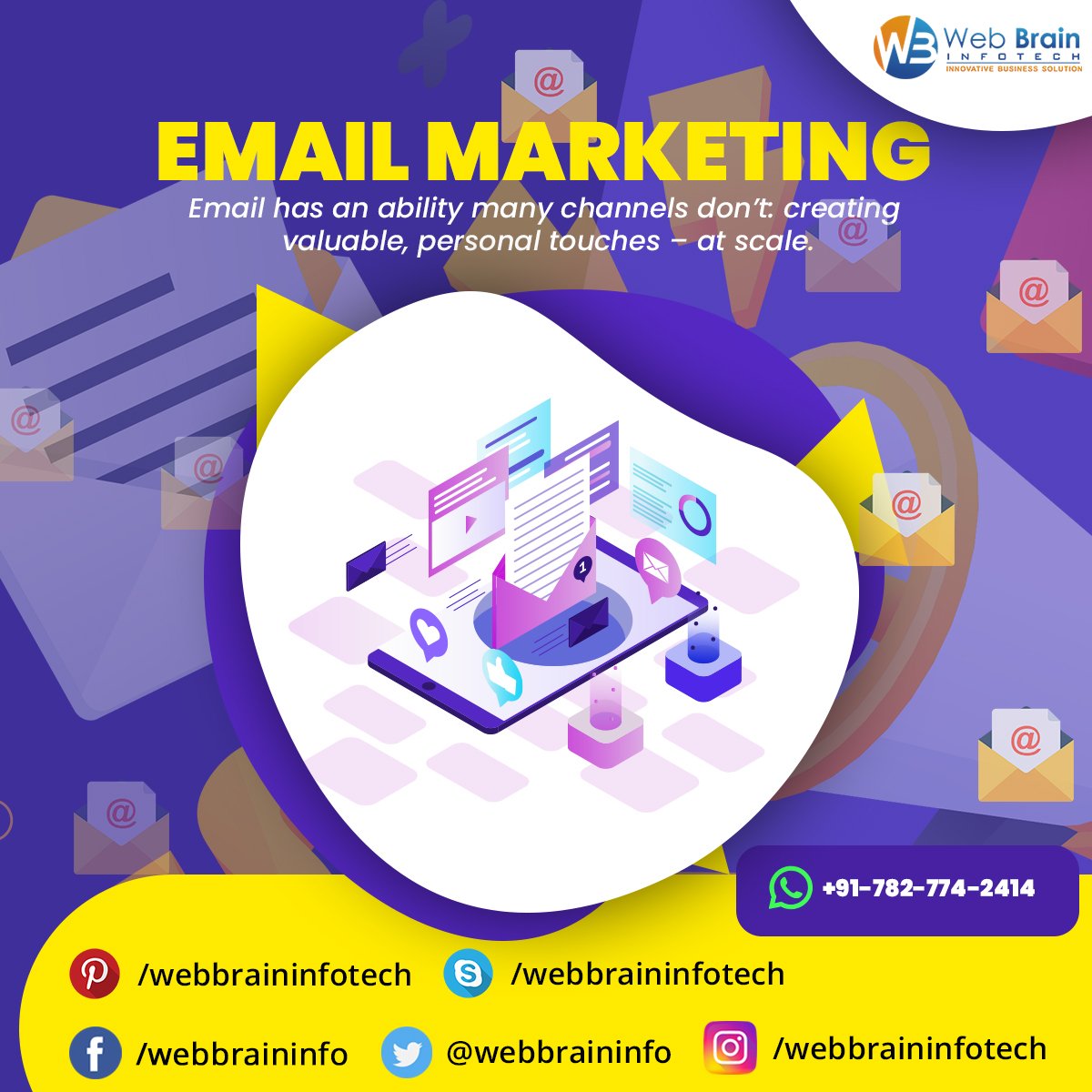 webbraininfo's tweet photo. Engage with users through personalised & targeted #emailmarketing. With #EmailMarketingServices, we help you to #engage #subscribers, nurture #leads, send beautiful, #responsiveemails and #track #results. #BestEmailMarketingCompany.
https://t.co/hiqgB8Fsed
#EmailMarketing https://t.co/HUdAjqFkaX