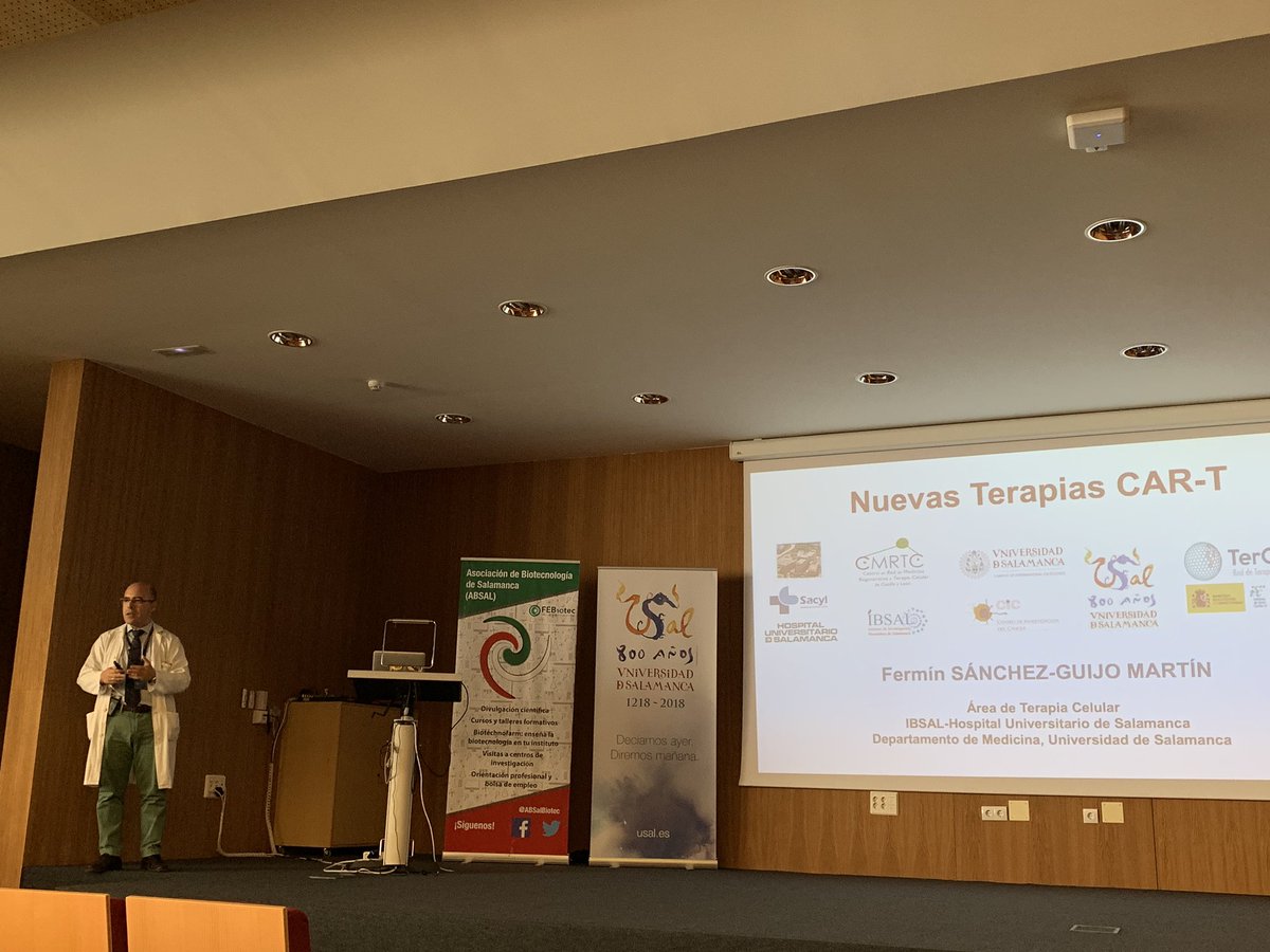 Esterp_m's tweet image. Turno de @SanchezGuijoF en esta mañana de formación sobre Inmunoterapia: “Nuevas terapias CAR-T cell” #BiotechWeekSAL