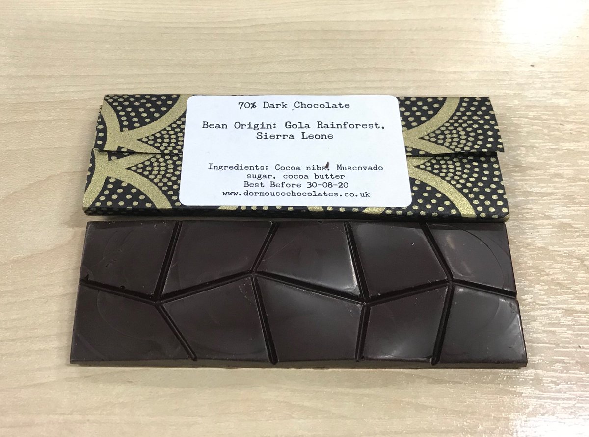 So kind of good friends ⁦<a href="/Dormousechocs/">Dormouse Chocolates</a>⁩ in Manchester to share lovely bar with cacao from the edges of the Gola Rainforest in Sierra Leone. Through ⁦<a href="/twinfairtrade/">Twin</a>⁩ and ⁦<a href="/divinechocolate/">Divine Chocolate</a>⁩ I have met growers from this region and heard their fascinating stories