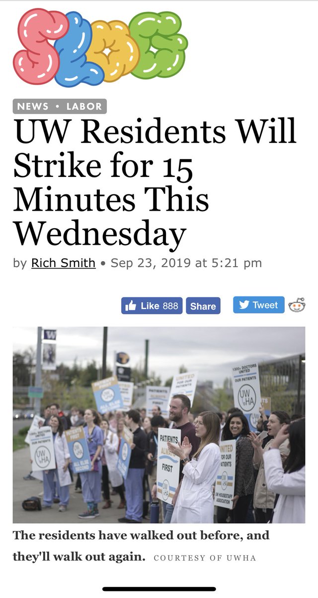 LeahHoustonMD's tweet photo. TODAY AT NOON! 
@UW University of Washington Physicians strike! 
“...Residents have been working without a contract since the last one expired on July 1...”
https://t.co/4E6d5e3fpm
#UW attendings should join them! 
#ResidentStrike #PhysicianStrike #UWStrike @thestranger https://t.co/o3DTTb9sln