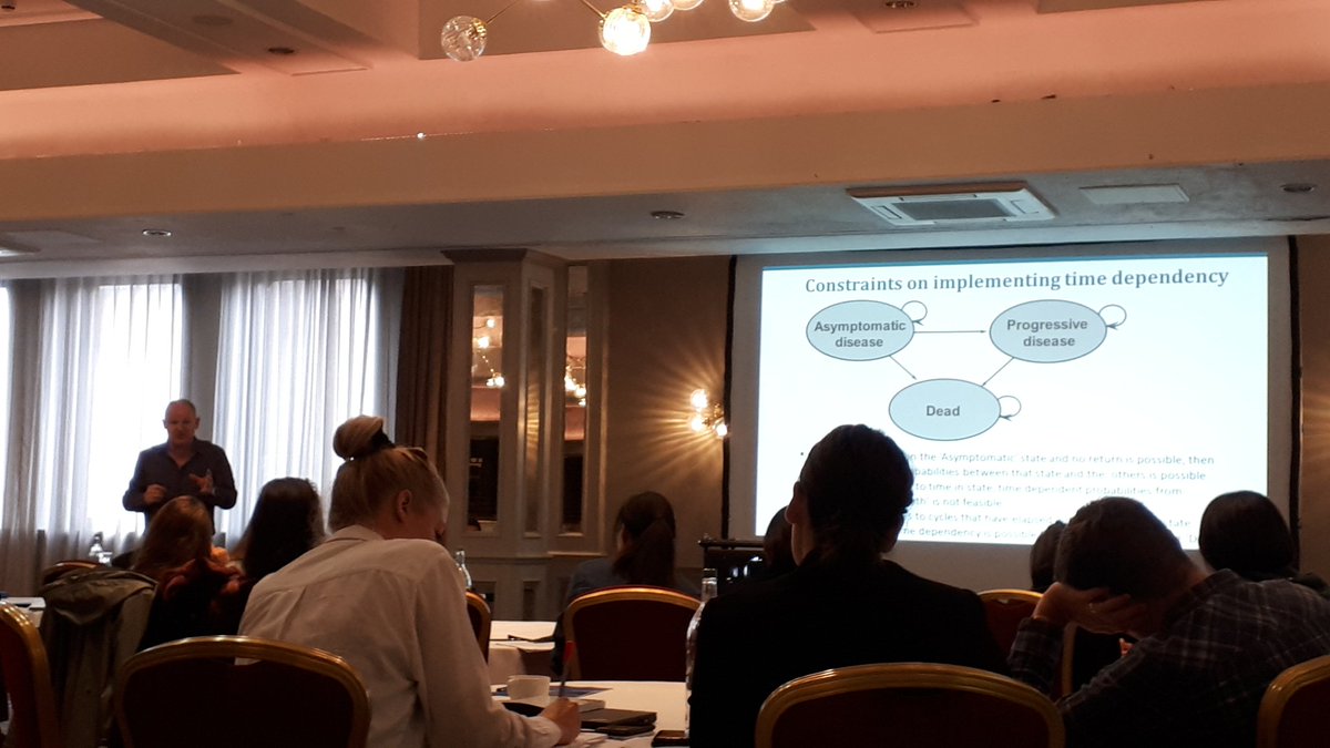 HouraHagh's tweet photo. @HEHTAGlasgow @HiltonGlasgow @HEvigilante @MJSculpher @CHEyork Finally got the concept of markov memoryless assupmtion... just enjoying @MJSculpher's session. https://t.co/uK6dPULA63