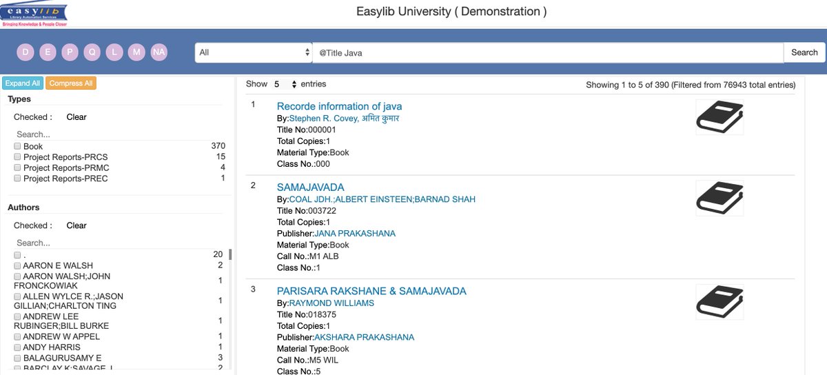 EasylibS's tweet image. Easylib WebOPAC gives ability for students to login from campus, home as well as on mobile and Android App. Ability for them to search the books, reserve them, renew them as well as recommend purchase of new books. #WebOPAC #LibraryAutomation