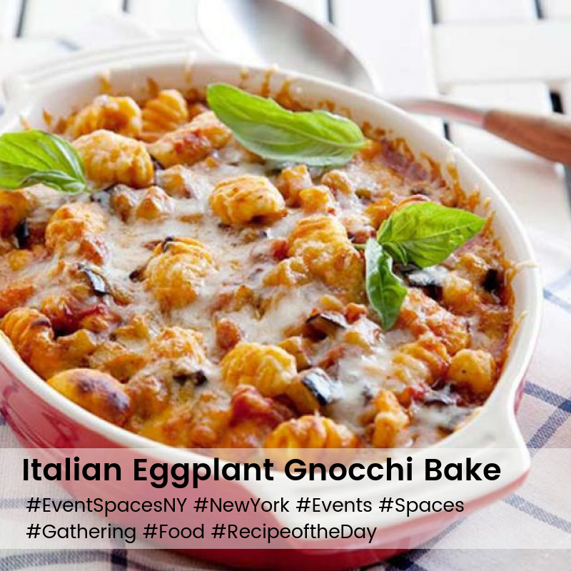 eventspacesny's tweet photo. A healthy pasta recipe for you and for your guest! Try this Italian Eggplant Gnocchi Bake recipe from the Food Network! 🍽🍴
Check out the full recipe at https://t.co/D880epgRgU
#EventSpacesNY #NewYork #Events #Spaces #Gathering #Food #RecipeoftheDay https://t.co/cmQp9g9OQV