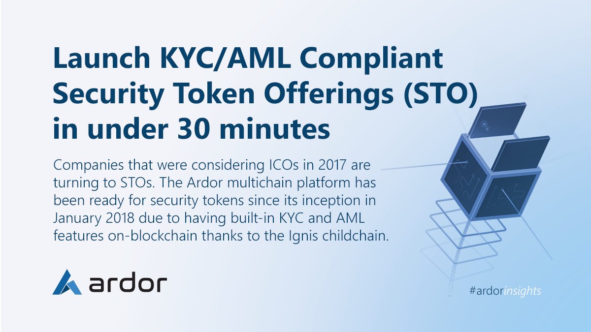 nft_artist's tweet photo. Launch #KYC and #AML compliant Security #Token Offerings #STO in less than 30 minutes on #Ardor #multichain platform. KYC / AML features on $IGNIS #blockchain since the beginning - January 2108. #ardorinsights https://t.co/mayK9FothK https://t.co/79gEpFdzJO