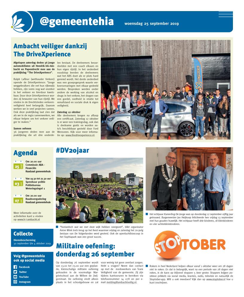 gemeentehia's tweet photo. Vandaag in #gemeentehia: jongeren uit Ambacht en Papendrecht bewuster geworden van hun rijstijl #thedrivexperience, een #militaireoefening op donderdag 26 september, de #GFTE pilot gestart #afvalscheiden en andere onderwerpen. Lees het op onze website: https://t.co/038djvhjEF https://t.co/0f8iborD9u