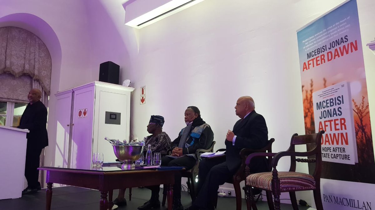 Tonight at the launch of ‘After Dawn’ by #McebisiJonas - a work of great courage at a crucial time in SA. “We need to re-inspire confidence and provide genuine options to our youth... something disrupting has to happen.” - #PravinGordhan