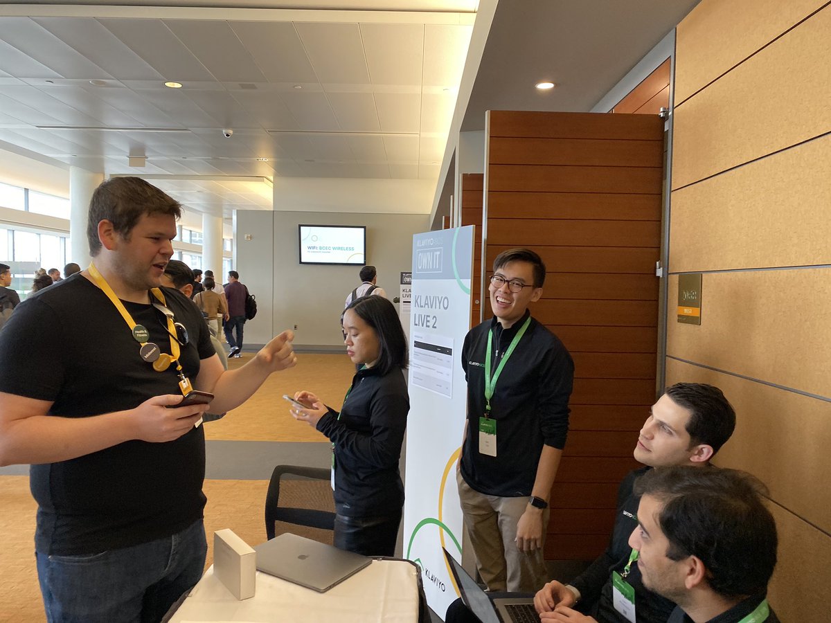 guischmitt's tweet photo. The design team @klaviyo is excited to be at #KBOS19 learning firsthand from  our customers on how to make the product better for them! ✨ https://t.co/P9gQe3E9DV