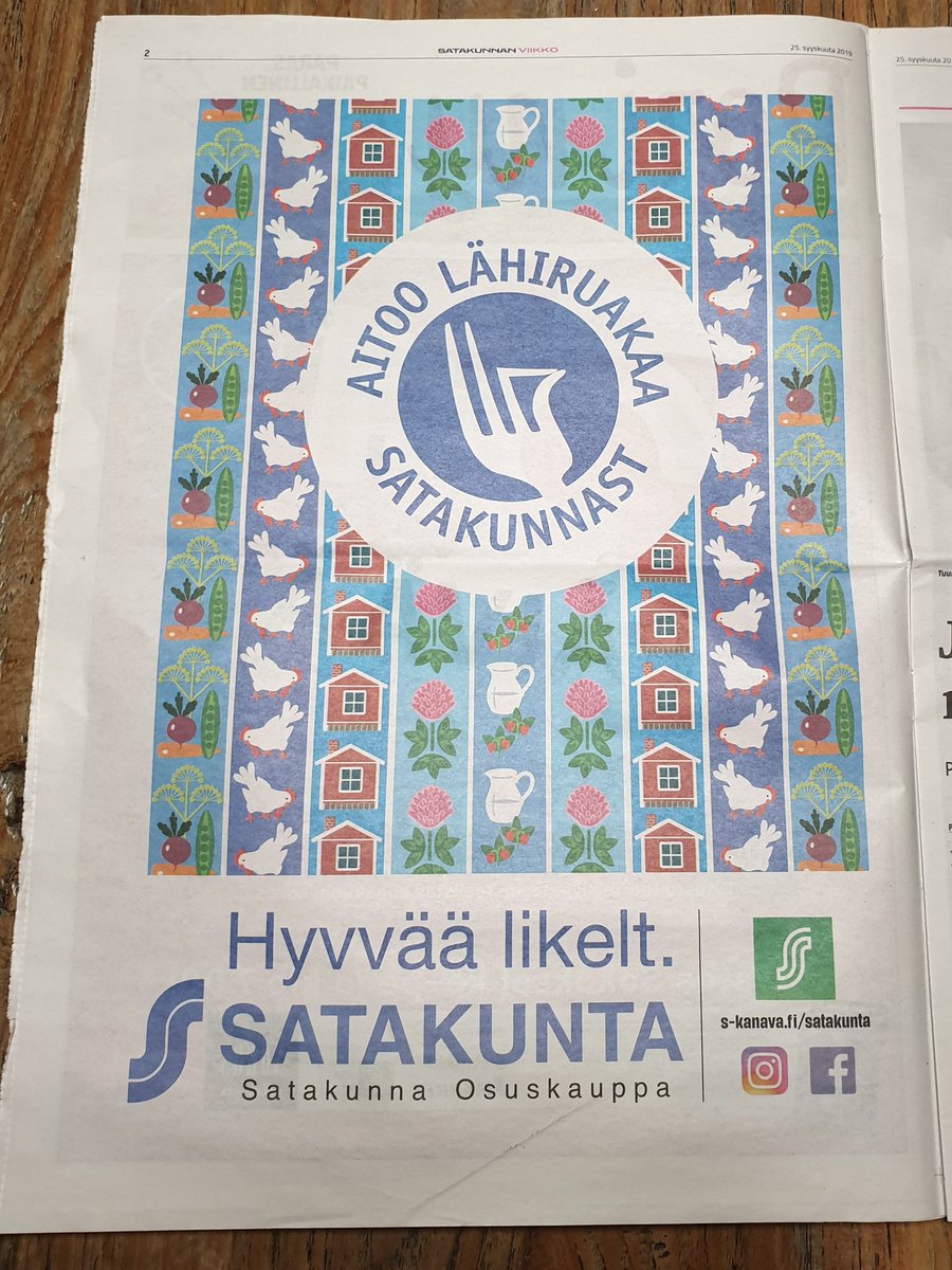 LeenaMettala's tweet photo. Hyvää läheltä. Aitoa lähiruokaa Porista. Ja sama poriks:
Hyvvää likelt. Aitoo lähiruakaa Satakunnast.
#100kunta #satakunnaosuskauppa #murreliite #satakunnanviikko https://t.co/J1UkWIgKwN