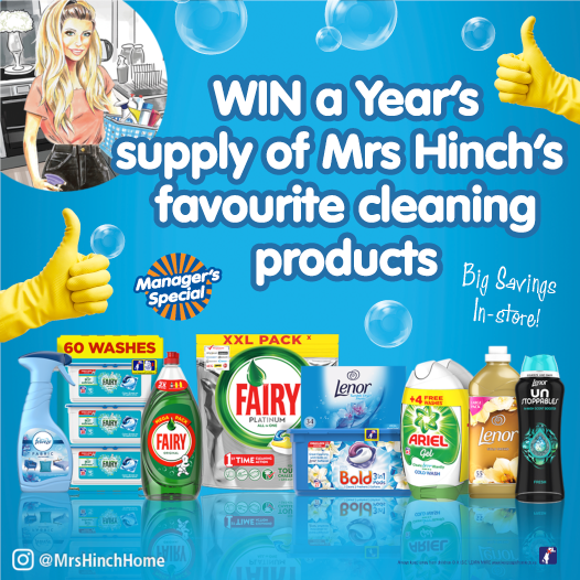 bmstores's tweet photo. 💦 #COMPETITION TIME - ENDS FRIDAY 💦

We're celebrating our #BigClean by giving away a YEAR'S SUPPLY of #MrsHinchs favourite #cleaning products!

For your chance to #WIN, simply FOLLOW, RT &amp; COMMENT WHICH room you enjoy cleaning most!

Competition ends 9am 27/9/19 https://t.co/QeKAqcMcSf