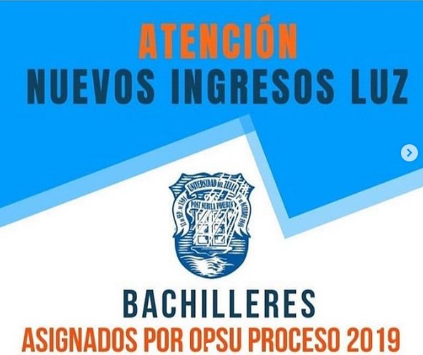 ¡#ATENCIÓN! NUEVOS INGRESOS LUZ
BACHILLERES ASIGNADOS POR OPSU 2019
Favor esperar que la Universidad les indique el momento para consignar sus respectivos documentos. 

#FmedLUZ #SomosLUZ #NuevosIngresos #2019 #FacultadDeMedicina