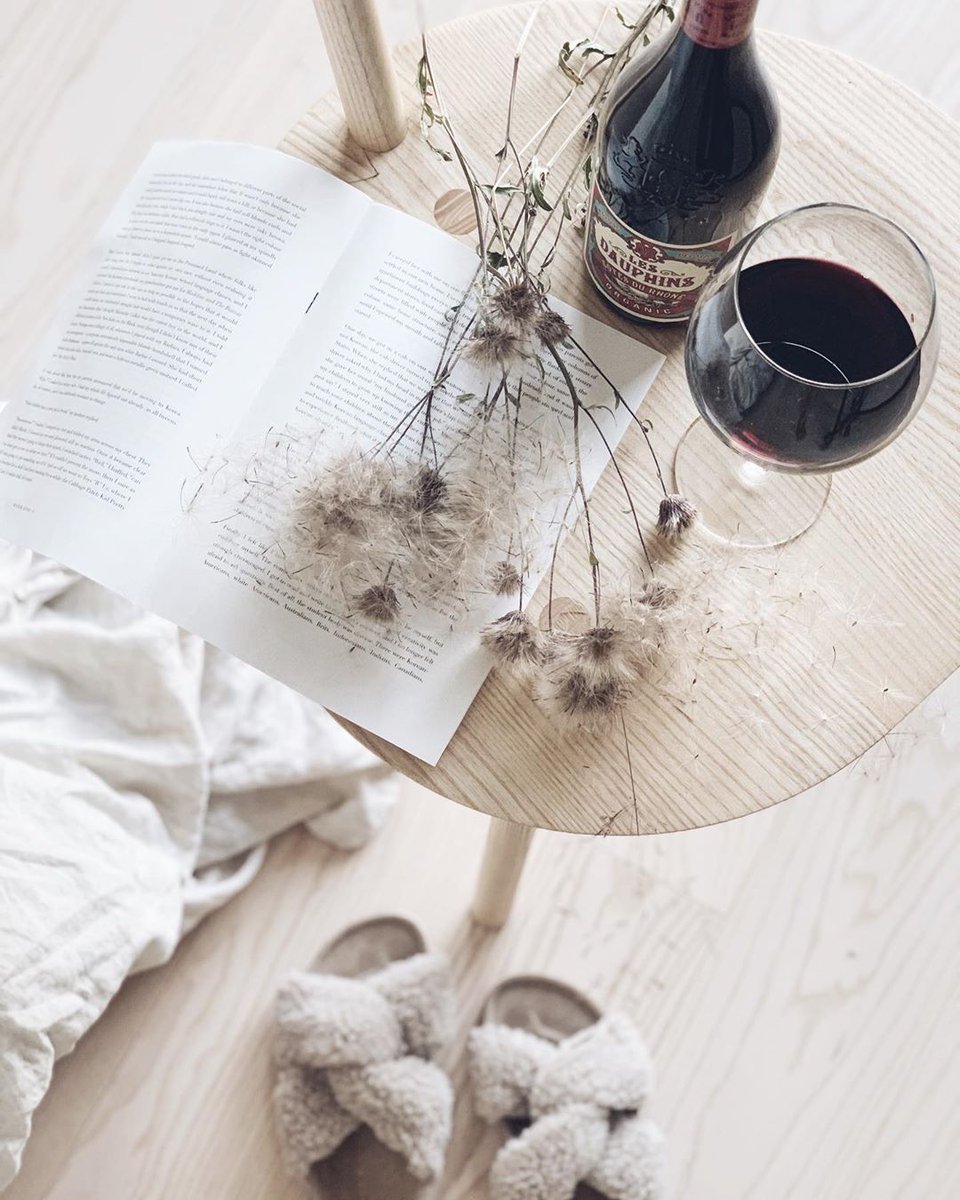 "Current fall favorites: intense red wine, easy reads &amp; furry slides." Cozying up to fall with #LesDauphins and @Tiiuperet! 🍁 #Repost