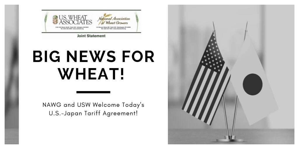 "The tariff agreement signed today by the <a href="/realDonaldTrump/">Donald J. Trump</a> and <a href="/JPN_PMO/">PM's Office of Japan</a> Shinzō Abe is a most welcome deal that will keep exports of U.S. wheat flowing to a very large and crucial market for U.S. farmers." Read the NAWG and <a href="/uswheatassoc/">US Wheat Associates</a> joint release: bit.ly/2lIF4T6