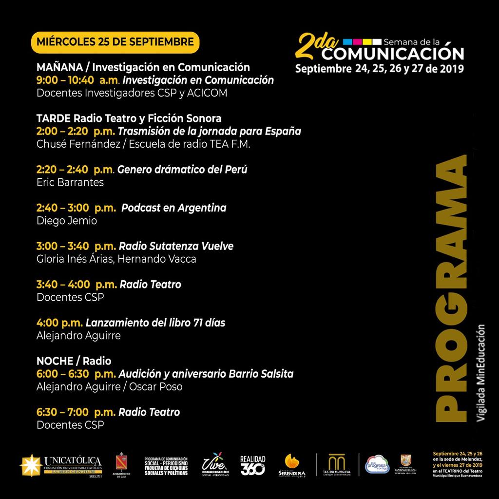 SabrososLos's tweet photo. Finaliza la presentación de proyectos de investigación de parte de los docentes. 

En la Jornada de la tarde continúa la programación. 

¡Todos están  invitados! 

#saboreateaCali
#Semanadelacomunicacioncspunicatolica https://t.co/OwrRcnoWMm
