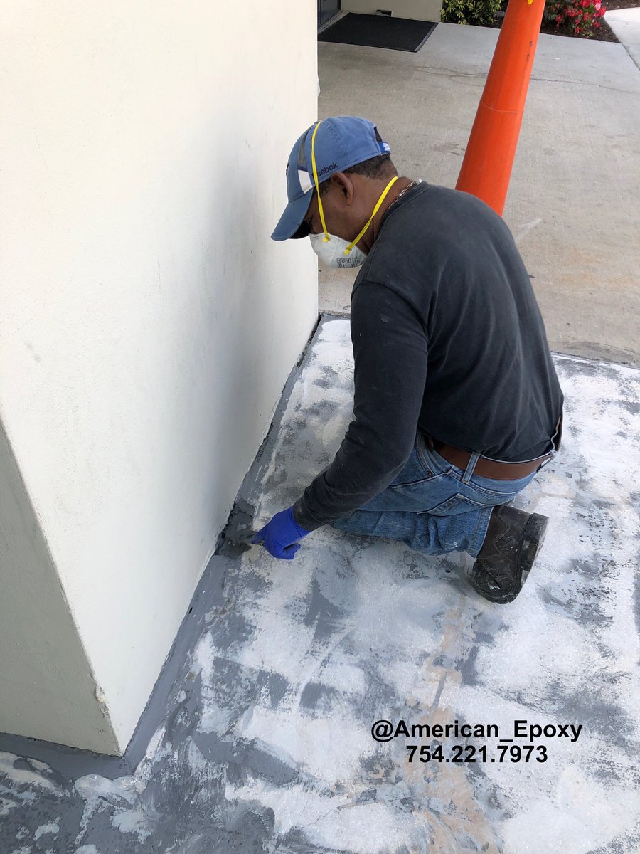 American_Epoxy's tweet photo. #WorkitWednesday Just patching the day away. Contact us for your free estimate 754-221-7973. https://t.co/l0ZrTXrDKS