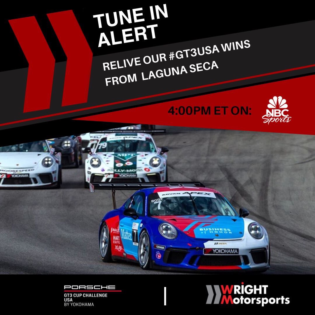 WrightRac1ng's tweet image. Last weekend's #GT3USA rounds from @WeatherTechRcwy will be airing at 4:00PM ET today on NBC Sports! Spoiler alert... It's going to be a good one.