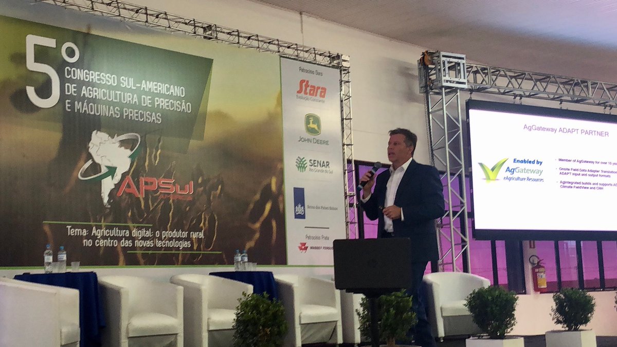 AgIntegrated's tweet photo. #Brazil here we come! Our own Travis Hammer presenting at the #APSUL #PrecisionAg Conference about our #Onsite tools. We are excited expand our #agtech solutions into South America. Great opportunities down here! https://t.co/aMQKaYMa6A