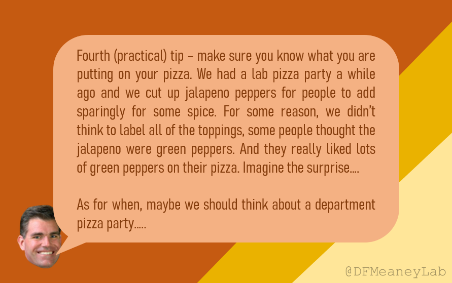 DFMeaneyLab's tweet photo. This week on #DearDave, "Pizza Monster" asks:  I heard you are an excellent pizza chef. What is your secret and when can I taste your creations? https://t.co/Se6s9Rr4Bc