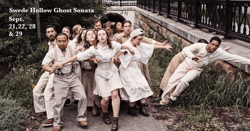 Don't miss the *final* weekend of the imaginative collaboration, Swede Hollow Ghost Sonata, at Swede Hollow Park! Created with Sod House Theater &amp; <a href="/BLMoves/">Black Label Movement</a>, featuring an array of UMTAD students. FREE, reservations recommended -> z.umn.edu/GhostSonata

#TADTalent #UMNDriven