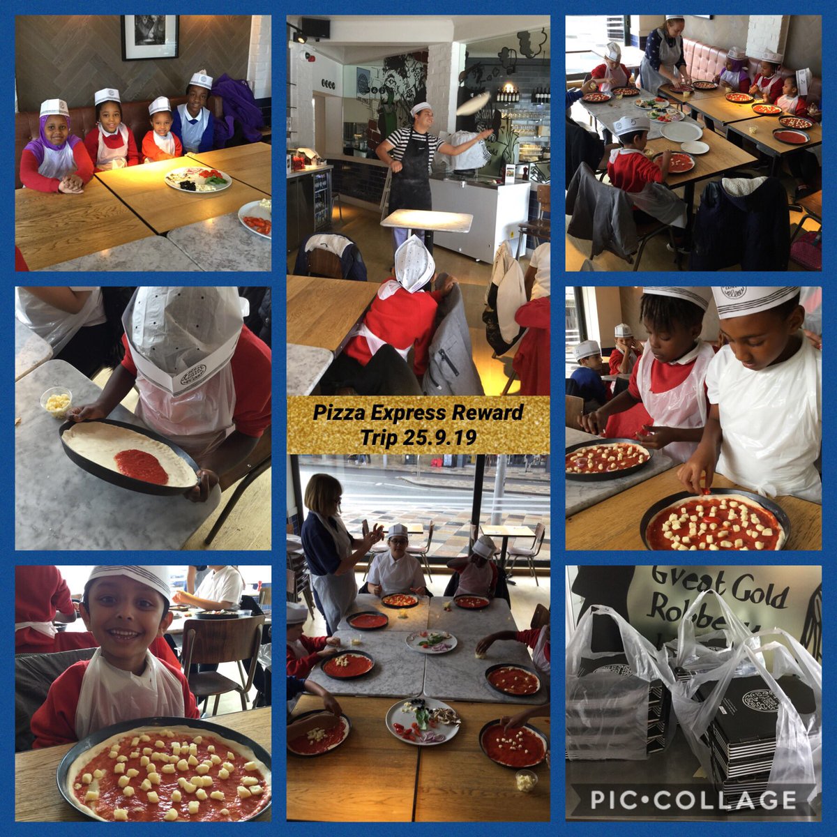 LarkHallPrimary's tweet photo. We enjoyed our reward trip at @PizzaExpress today. We learned about some ingredients, how and where they grow. Then we made tasty Margherita pizzas.
#lhcake #lhpscd https://t.co/MgdyEeGn1l