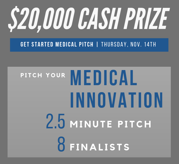 innovateAR's tweet photo. Pitch your medical innovation for $20,000 cash at the Get Started Medical pitch on November 14th. Get in front of big healthcare players and investors in Louisiana! Winner receives $20,000 cash. Apply here: https://t.co/LTH3zJ1UnM https://t.co/adgzsq0eqN
