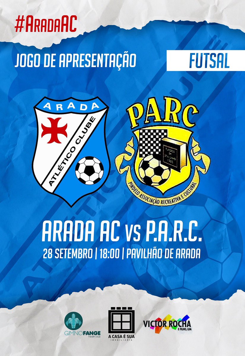 AradaAC's tweet photo. Ninguém pode faltar à nossa apresentação da equipa de futsal que voltou ao ARADA AC 

Apareçam muitos para apoiar-nos 💪🔵⚪️ https://t.co/ofAmpakXGr