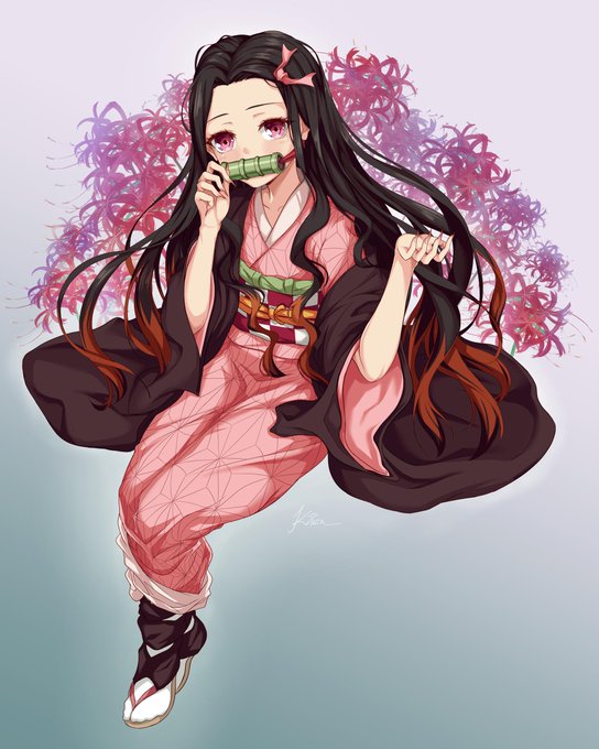 kizuchi_artさんがTwitterに投稿した竈門禰豆子(鬼滅の刃)のイラスト。