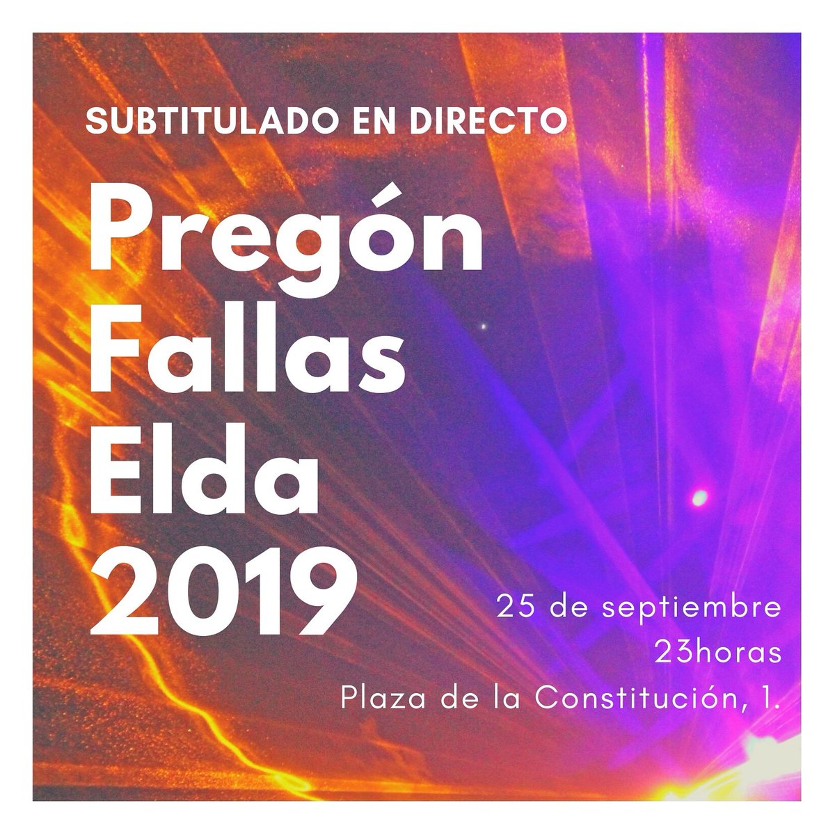 Esta noche se celebrará el #pregón de Fallas de Elda, que fue aplazado debido a la #GotaFría. El pregón será #subtituladoendirecto para las personas sordas. @FedHelixcv @APANAH2 @ayto_elda @caixapetrer. Sumamos fiesta y #culturaaccesible