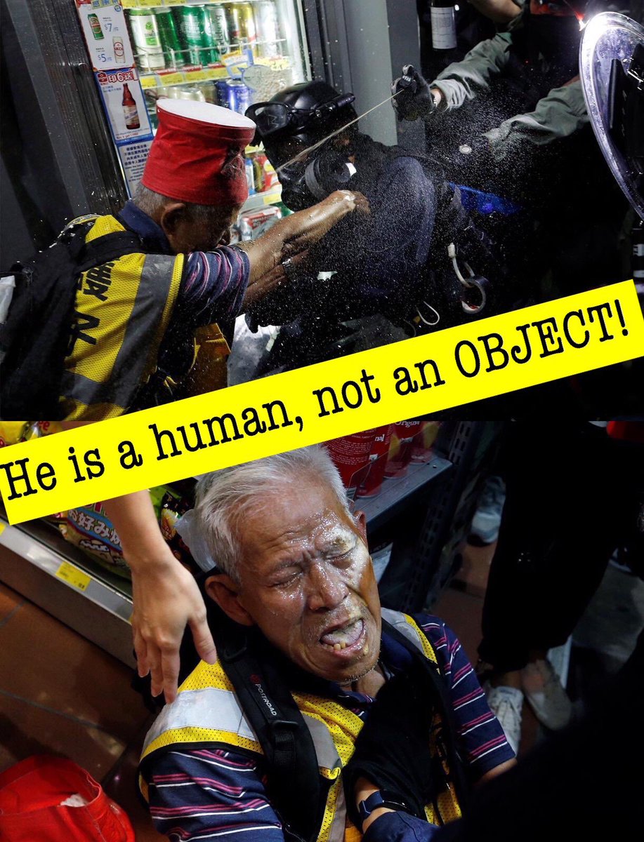 YyHker's tweet photo. @nytimes #HKPolice used to call #HongKongProtester,#FirstAiders,#hongkong citizens as cockroaches.
Now,they no longer think we r living thing,we r just a #YellowObject..
#HumanNotObject #HumanRights #HumanRightsViolations #antiEALB #HKPoliceTerrorism #hkpolicebrutality #StandWithHongKong https://t.co/jfssULJ92j