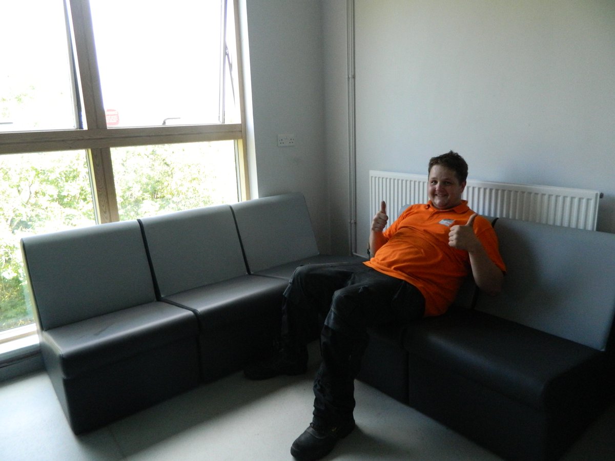 Delivered and installed 100 new modular soft seating units from <a href="/OceeDesign/">Ocee Design</a> into 20 university accommodation kitchens for our local University yesterday.  #university #softseating #kitchen #breakout