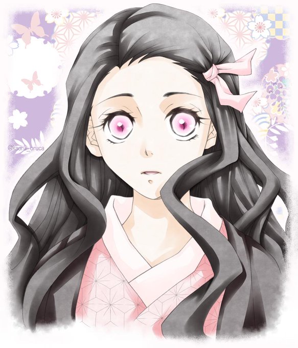 🐾かおるん🐾さんがTwitterに投稿した竈門禰豆子(鬼滅の刃)のイラスト。