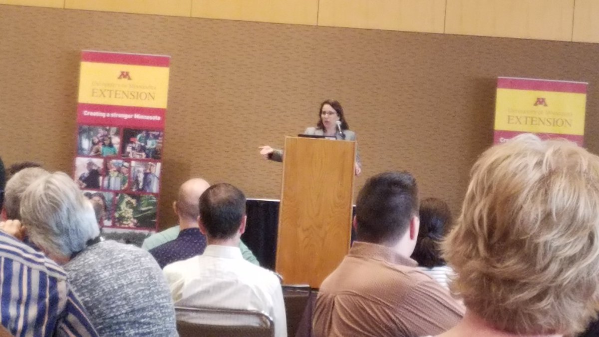 shazam110's tweet photo. We're #umnproud that U of M President @JoanGabel is today's keynote speaker #UMNExtPC! Thank you for noting the research and effort of @UMNExt and how it makes a difference for Minnesotans! https://t.co/1yJoGDa2nt