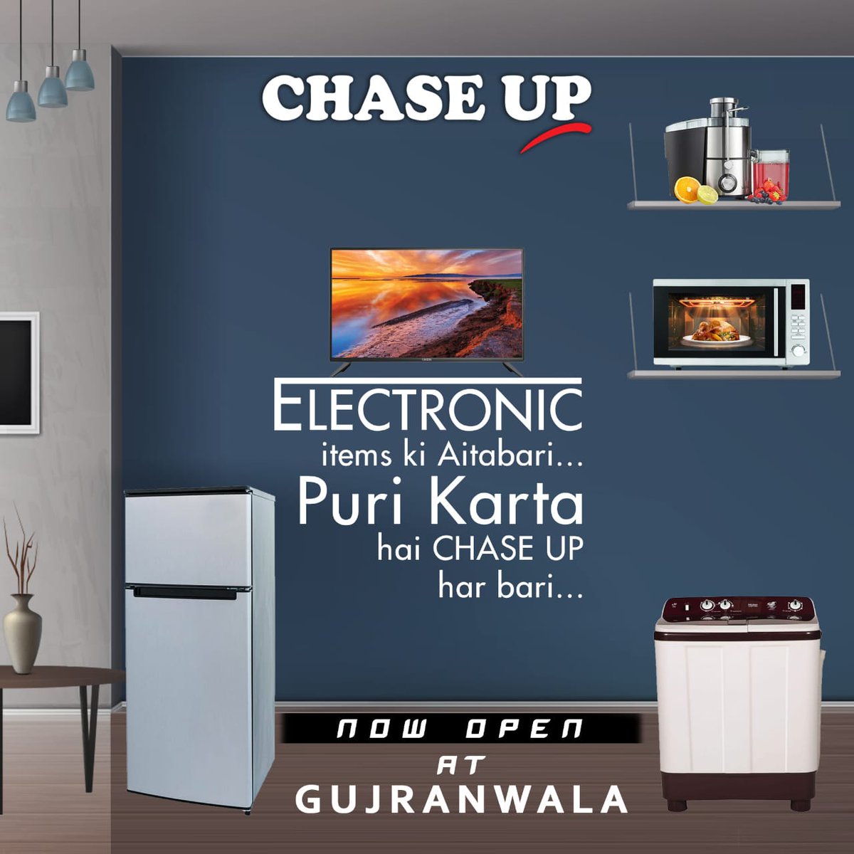 After Karachi, now #ChaseUp is opening in Gujranwala.
Visit the store to avail #WholeSaleRates and #DiscountedPrices

#ChaseUpGujranwala