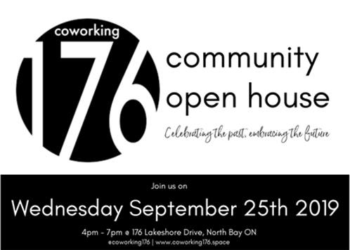 Hey #NorthBay - our coworking space at 176 Lakeshore Drive is hosting an open house this evening from 4-7pm.  Come and learn more about us and the many other groups in our office.  Did we mention the incredible artwork and tasty refreshments!?  We hope to see you there!