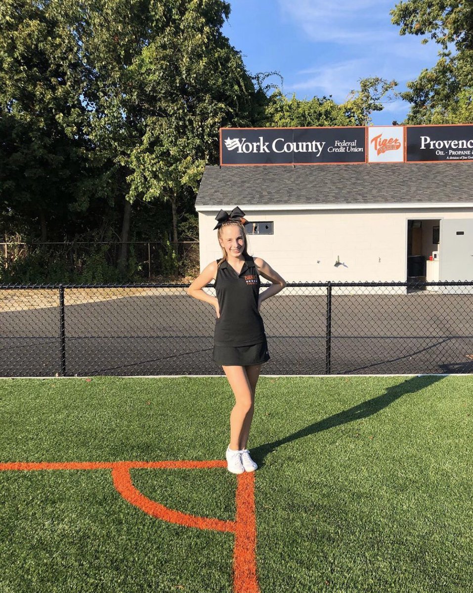BiddefordC's tweet photo. Next up for the sophomore class is Isabella Thibault a flyer and a base on the team 
Nickname- Bella
Favorite color- Purple
Years of cheering- 10
Favorite thing about cheer- Tumbling
Height- 5’2
Favorite cheer memory- going to the D2 summit https://t.co/ms8xcwZj0J
