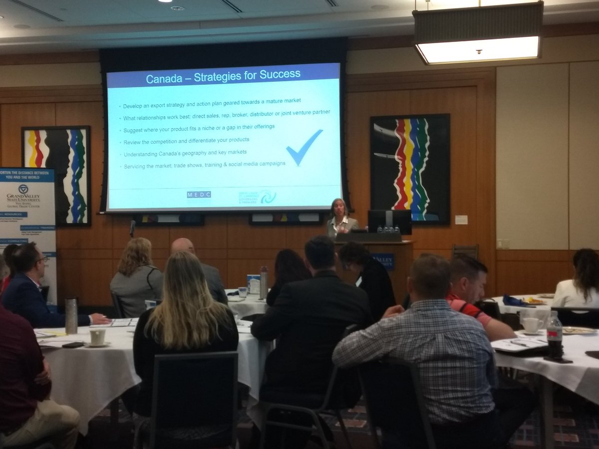 VAGTC's tweet photo. We have a great group with us today  for Doing Business in Mexico &amp; Canada! Nancy Ward from the Michigan Canada Center is talking opportunities for Michigan companies! @MEDC #STEP https://t.co/Ov9FcmS5Vo