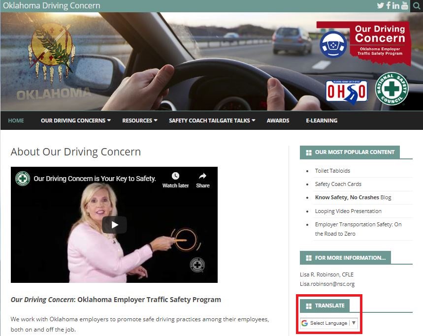 OKLAODC's tweet photo. Speak to your employees in a language they can understand. Use the translate tool on our website and share #trafficsafety info in Spanish: https://t.co/DtOAlJEPWV #Oklahoma #KeepEachOtherSafe https://t.co/J2JgDJ7T5q