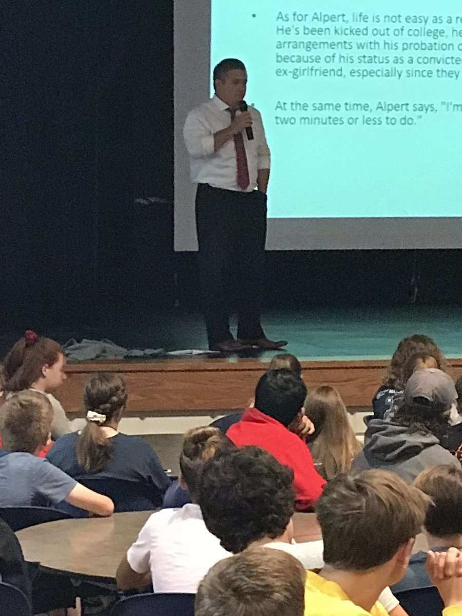 Thanks to Attorney McCoy &amp; Detective Baker for spending time educating our <a href="/WHSCane/">Wilmington HS</a> students about safe social media use and ramifications for misuse.