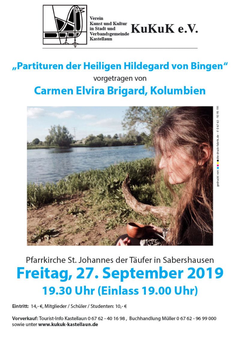 Hispanovision's tweet photo. Konzert von Carmen Elvira Brigard mit Kompositionen der heiligen #HildegardvonBingen am 27. September 2019 in der katholischen Kirche von #Sabershausen, #RheinlandPfalz https://t.co/6iEKcfHFKy https://t.co/h569wnQBAD
