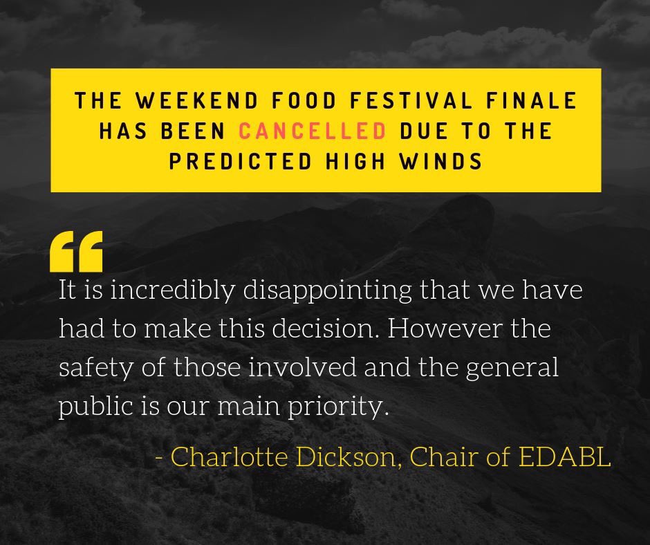 The #EDABLGuernsey #FoodFestival Finale scheduled to take place on the Crown Pier this weekend has been cancelled due to the predicted high winds.