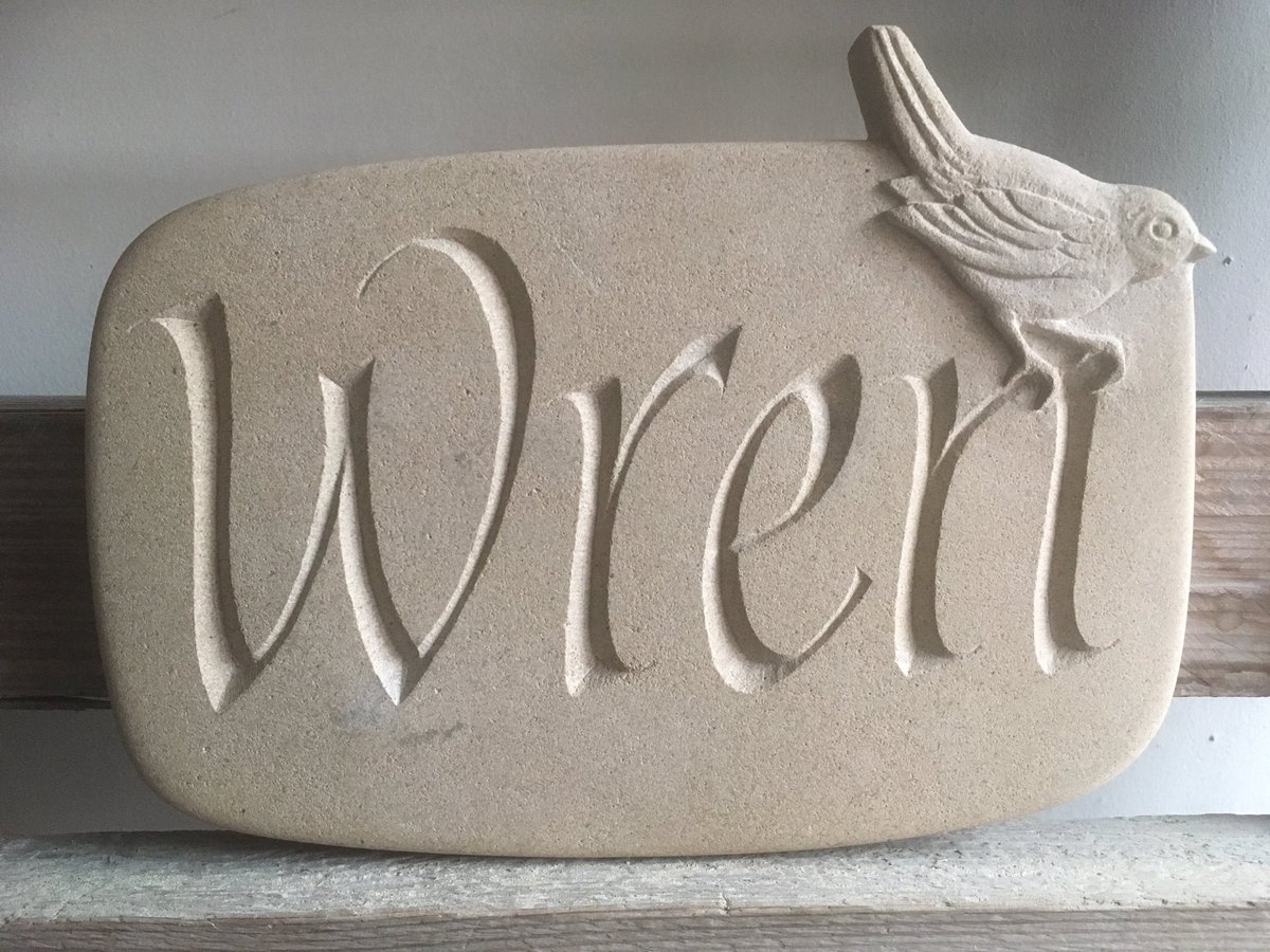 This little Portland stone Wren will be on display at Storey’s Field Centre, Cambridge 30th September- 23rd October storeysfieldcentre.org.uk #thelostwords #stonecarving #letteringartstrust #portlandstone