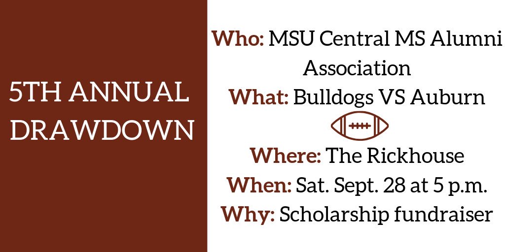 MSAlumniChapter's tweet image. Get your tickets now for our drawdown this SATURDAY! We will cheer on our Bulldogs against Auburn while you have the chance to win up to $5,000! Tickets can be purchased through msu-alumni.com (under shop). Tickets are $75 each with entrance for 2 people. #hailstate