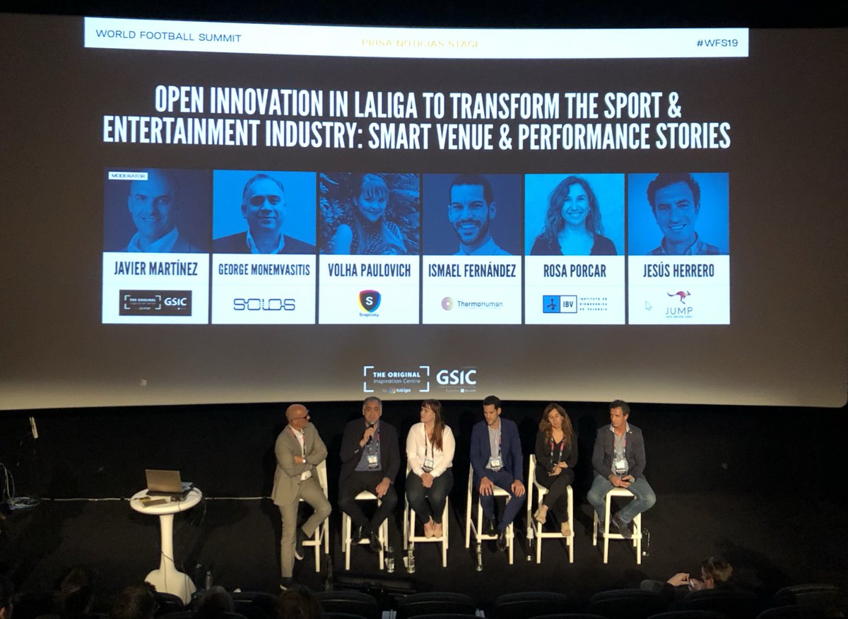 Sport_GSIC's tweet image. Moving to the second round table with another 5 startups who won Startips Competition 2019 by @LaLiga. Now we are sharing Smart Venue &amp;amp; Performance stories with @LimitedSolos @Snaptivity @ThermoHuman @ibv_org and @jumptvs 

#gaic #sport #microsoft #innovation #technology