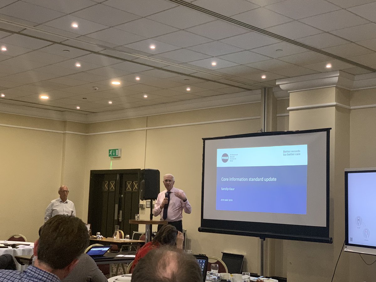 EmmaHarris_NHS's tweet photo. @john_farenden and @WhiteRavenUk speaking about the @ProfRecordSB information standard #lhcre #informationstandard @NHSX https://t.co/fQyfKaloPq