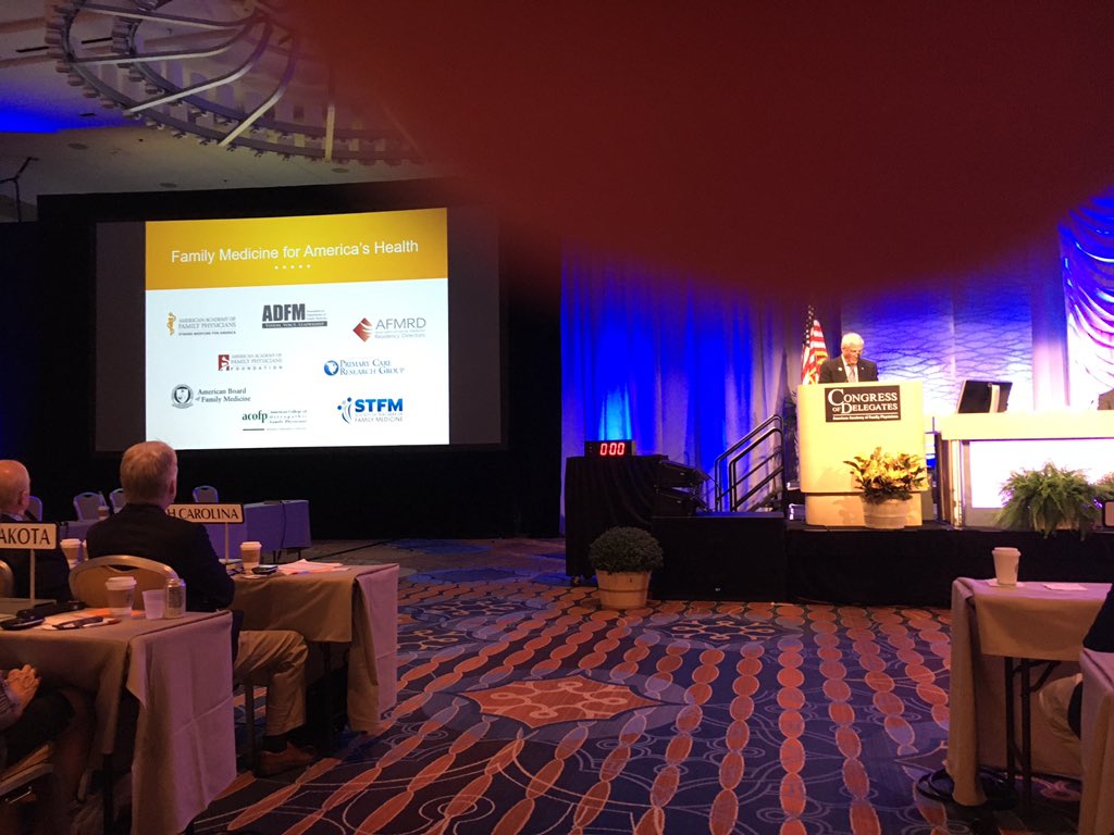 AnneMont's tweet photo. Report to #AAFPCOD of successful 5-year project Family Medicine for America’s Health presented by @grstream, president of #FMAH. #HealthIsPrimary https://t.co/30EFZju9rQ