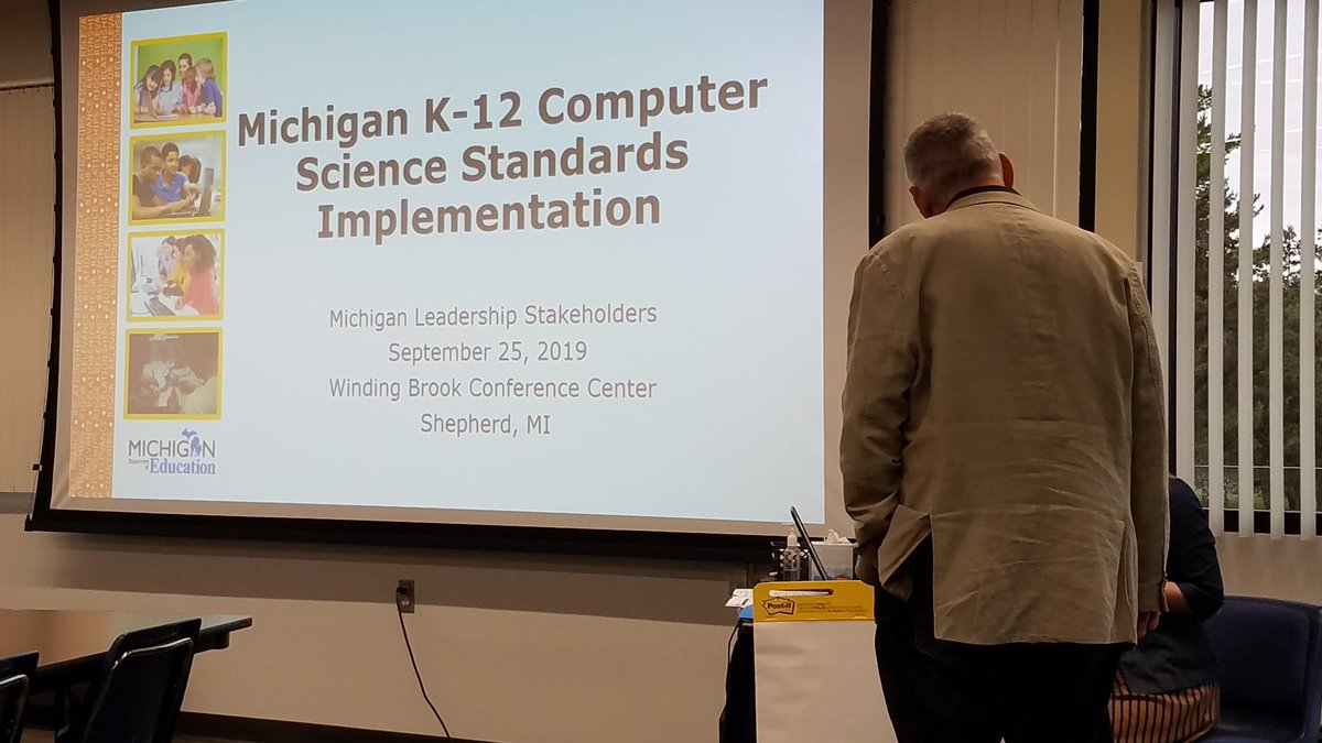 jpudaloff's tweet photo. Traveled to the middle of the mitten to continue working with @mieducation and other stakeholders at computer science standards implementation planning meeting #CSforMI #MICSTA #CSforAll #OneTroyPL https://t.co/Md8VT3U7I2