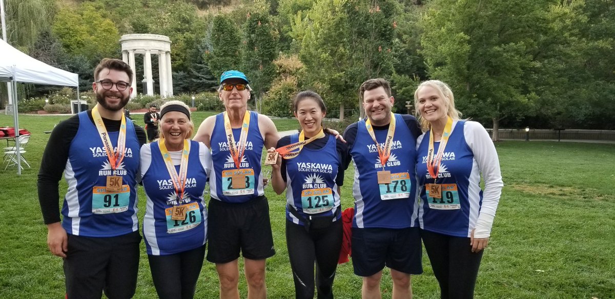Thank you to <a href="/SPIConvention/">We're now RE+ Events</a> for organizing this years #RunWithTheSun. Our #Yaskawa Solectria Solar Run Club team had a lot of fun! If you’re in the hall today, stop by for a Run Club shirt!