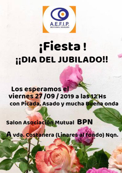 Viernes 27/09 festejamos el día del jubilado!!