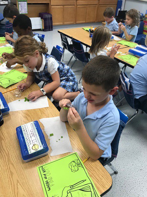 MTCESK8's tweet photo. Last week, the first graders were busy working through the steps of the scientific method. Do all pea pods have the same number of peas? #mtcesSTEAM https://t.co/F63kp9qBUy