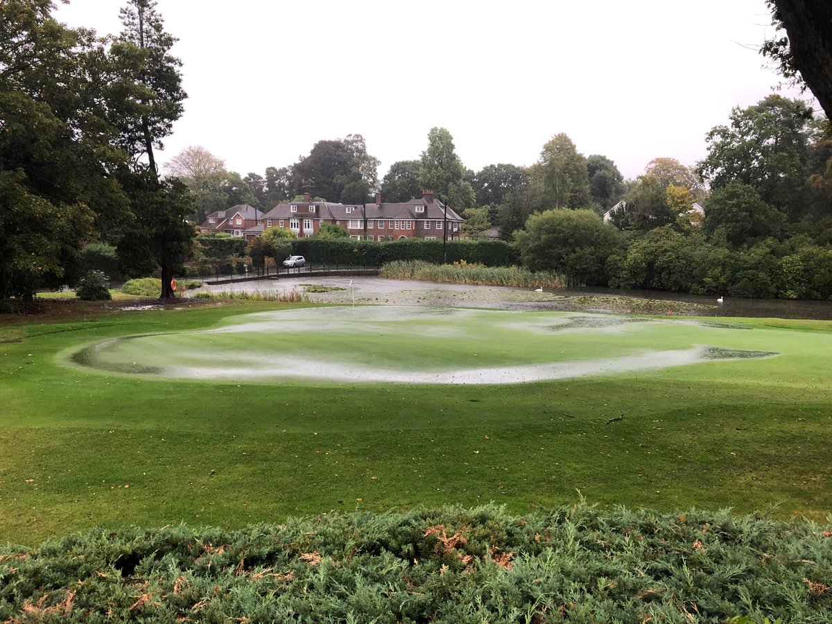 After 43mm of rain in 24 hours, the smoking ban has been rescinded. Never baulk at tough decisions <a href="/WokingGolf/">Woking Golf Club</a>
