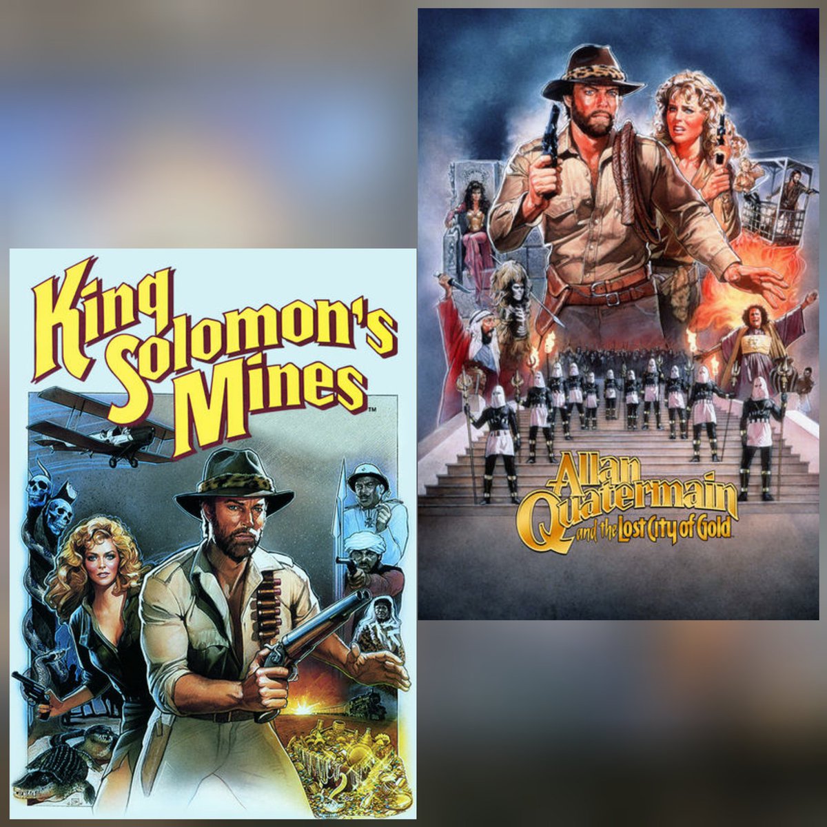 As a kid and 'till today i still love, #RichardChamberlain and #SharonStone in #KingSolomonsMines and #AlanQuartermainAndTheLostCityofGold. #80smovies #80s #Classic #AdventureMovies